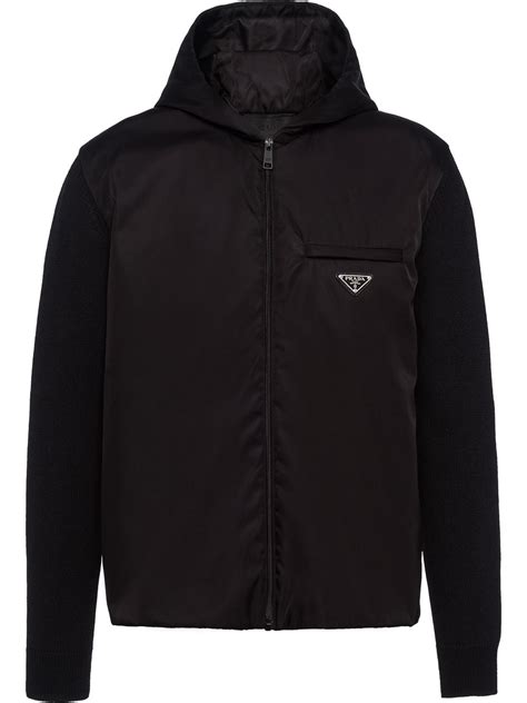 prada milano black hoodie|prada zip up hoodie men.